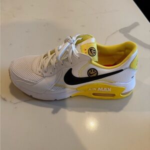 Nike Yellow and White Sneakers with happy face
